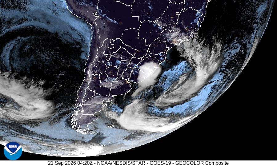 Recorte regional GOES-19 da bacia do Alto Uruguai, com Porto Mauá indicado no mapa