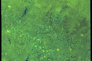 Imagem radar Sentinel-1 mais recente disponível com Porto Mauá marcada